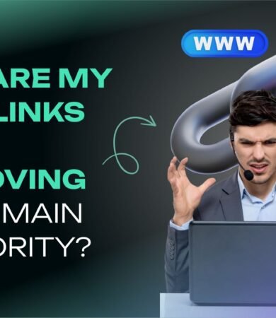SEO expert analyzing backlink profile to improve domain authority